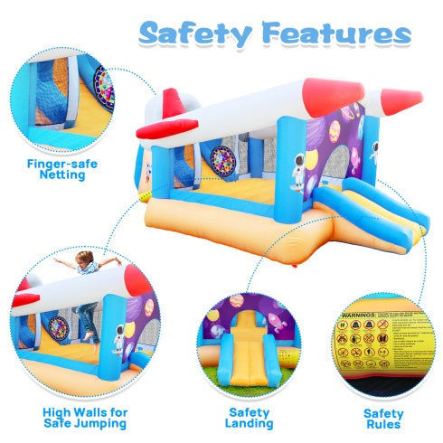 6 In 1 Outdoor Indoor Inflatable Bouncer For Kids Target Ball Basketball Slide With Blower  WL