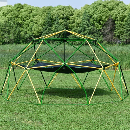 13-foot Geometric Dome Climber Play Center With Children's Climbing Dome Tower With Hammocks