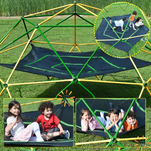 13-foot Geometric Dome Climber Play Center With Children's Climbing Dome Tower With Hammocks