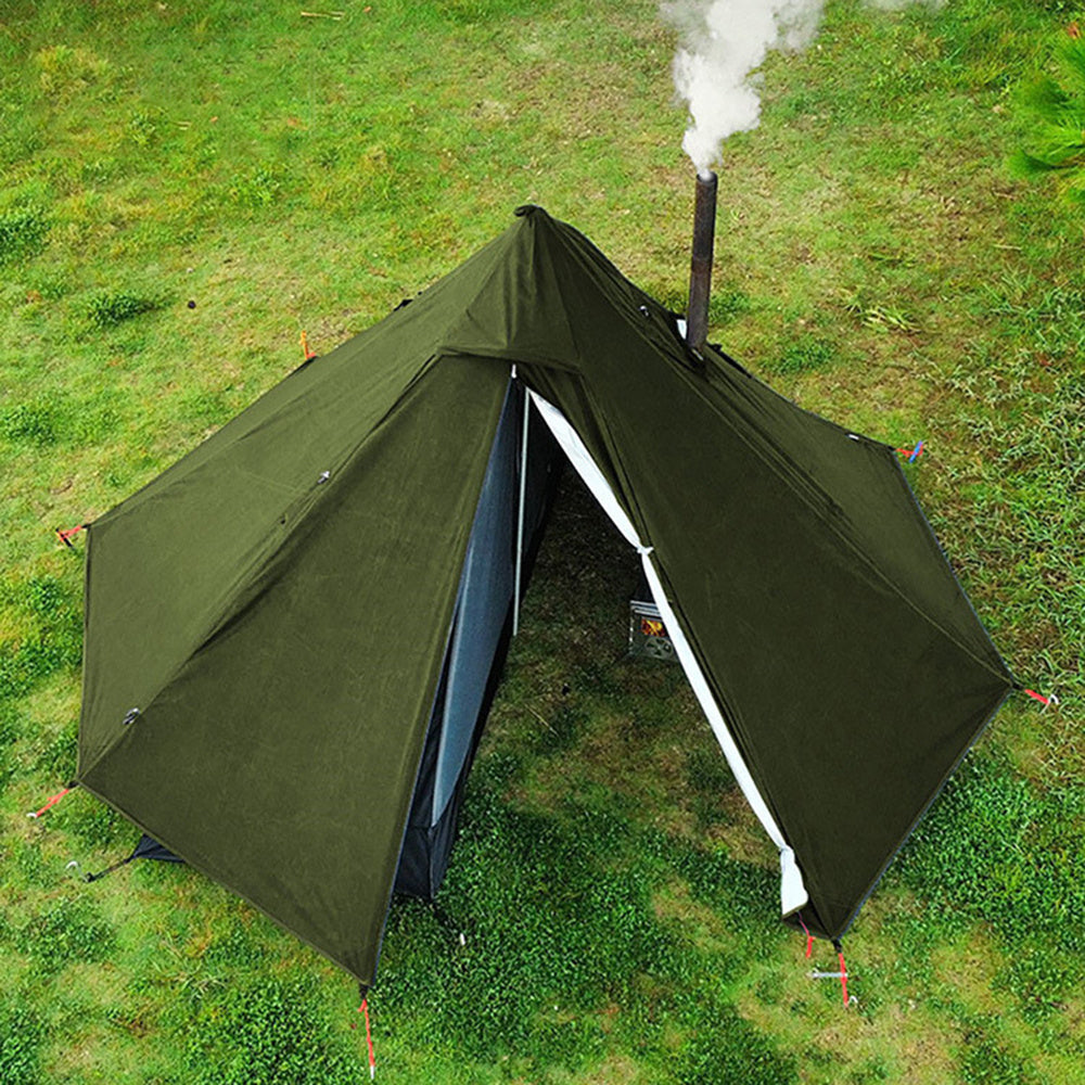 Camping Teepee Tent Outdoor Pyramid Tent Single People Tipi Hot Tent for Camping Hiking