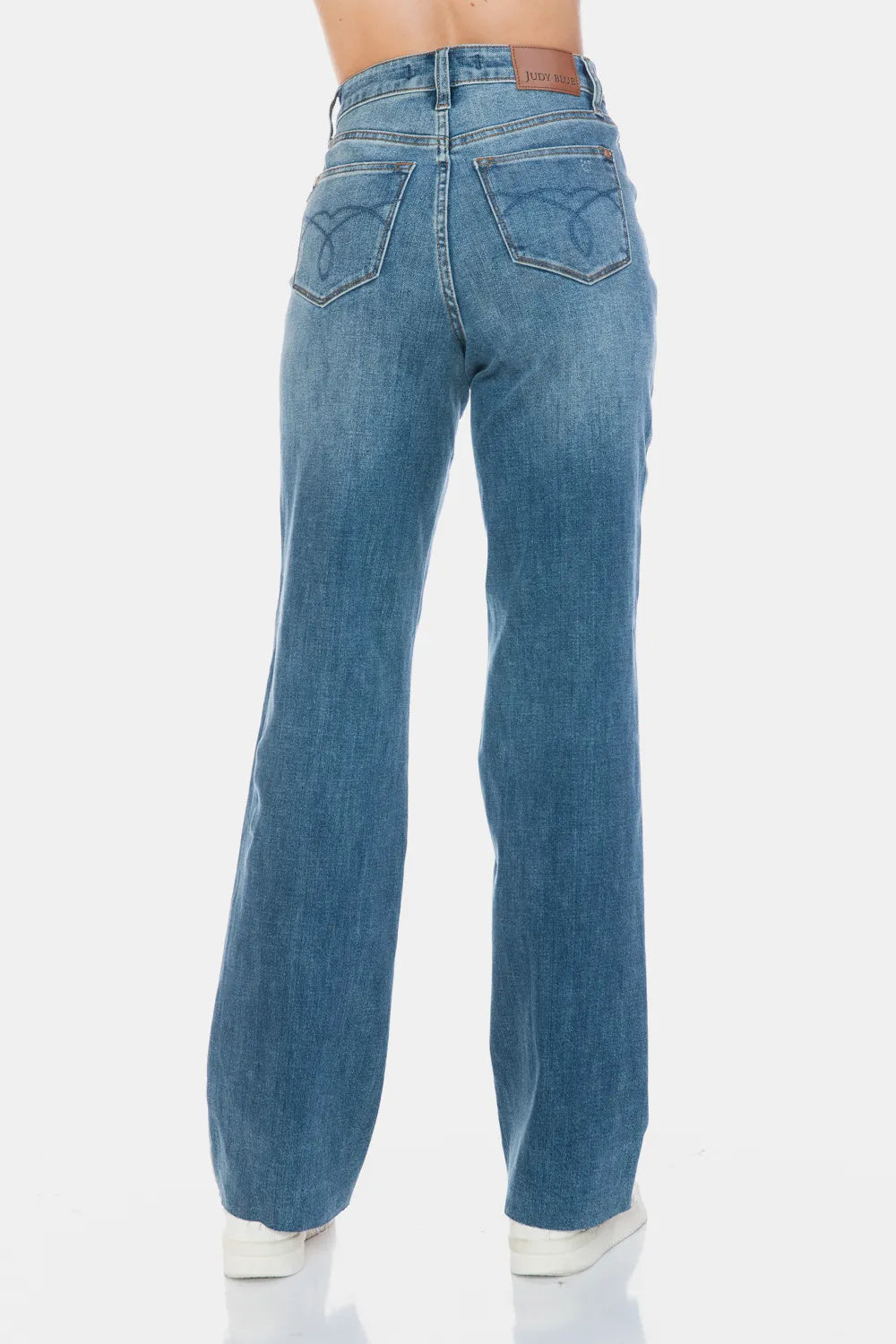 (Copy) Judy Blue Full Size Tummy Control Cut Raw Hem Straight Jeans