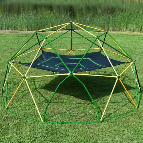 13-foot Geometric Dome Climber Play Center With Children's Climbing Dome Tower With Hammocks