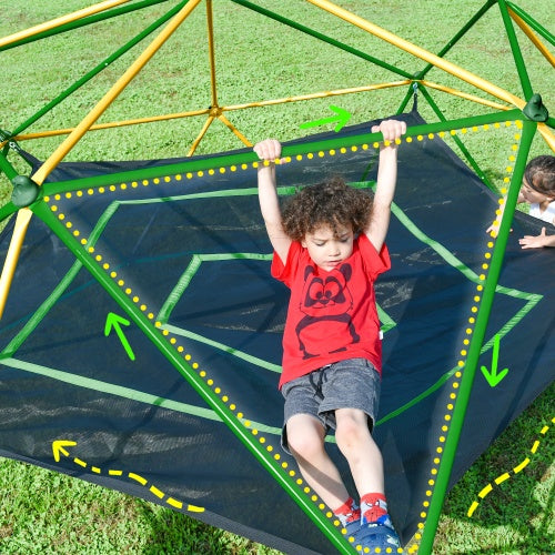 13-foot Geometric Dome Climber Play Center With Children's Climbing Dome Tower With Hammocks