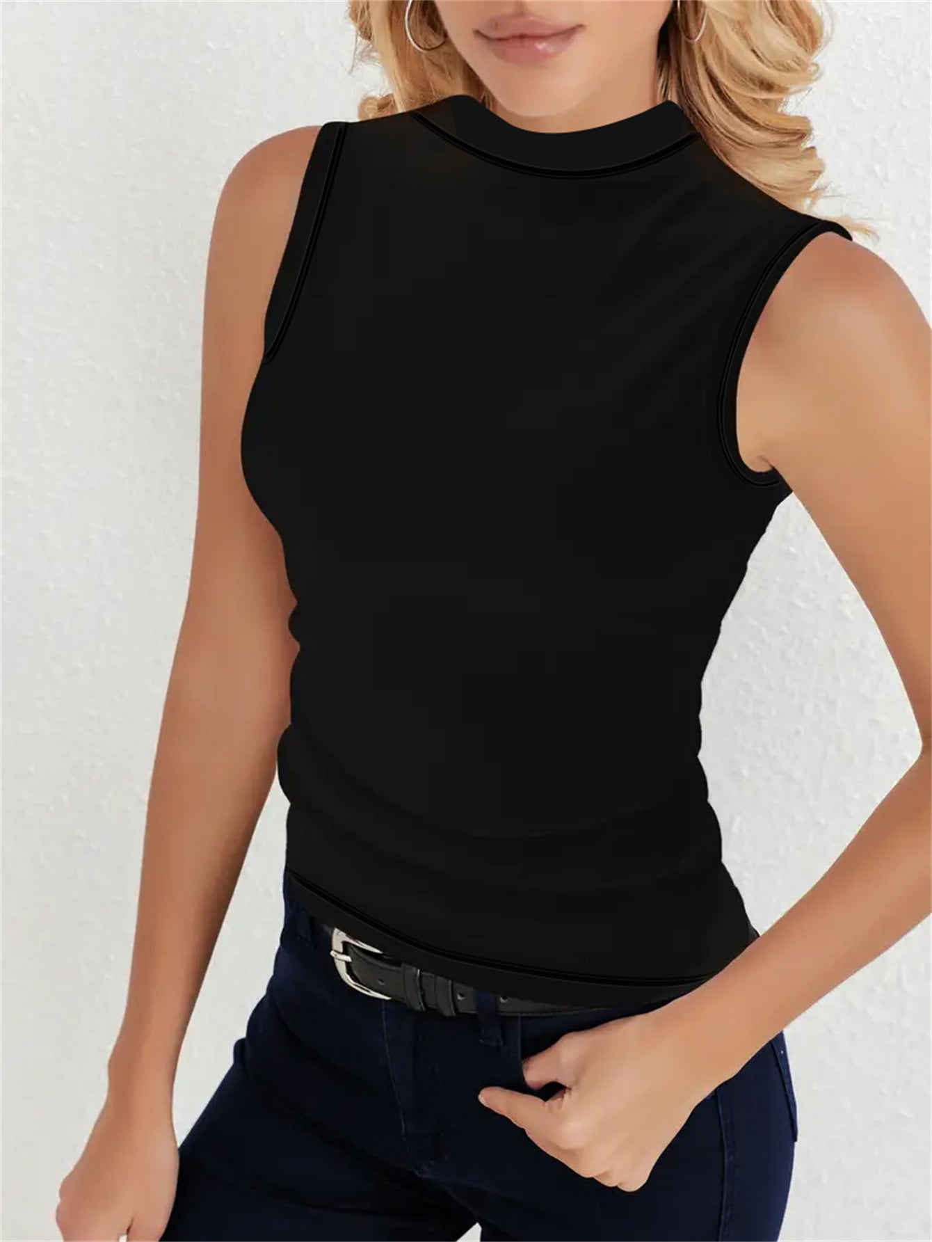 Sleeveless Solid Color Vest Fashion Casual Women's Top