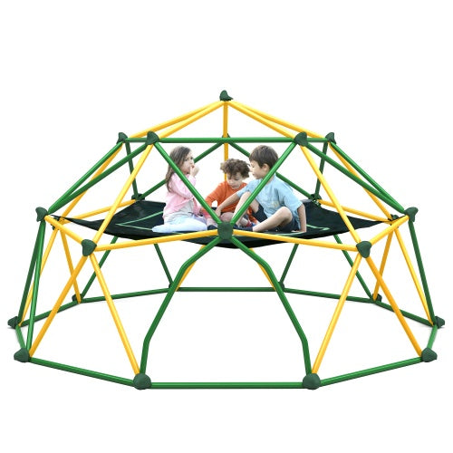 13-foot Geometric Dome Climber Play Center With Children's Climbing Dome Tower With Hammocks