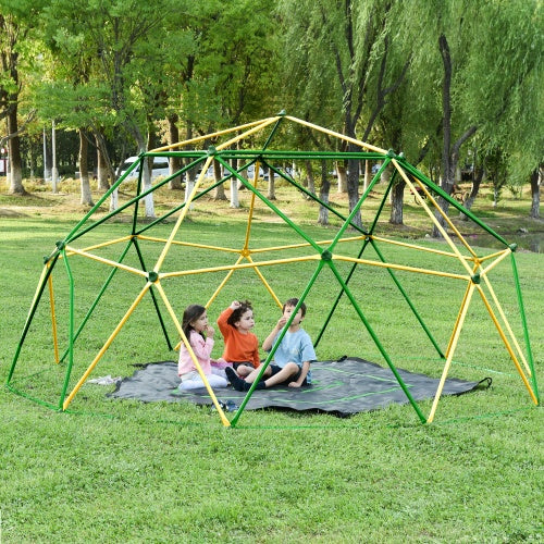 13-foot Geometric Dome Climber Play Center With Children's Climbing Dome Tower With Hammocks